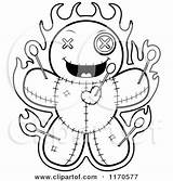 Doll Coloring Voodoo Clipart Doo Voo Vector Cartoon Grinning Outlined Pages Thoman Cory Burning Dolls Tattoo Royalty Clipartof Depressed Drawing sketch template