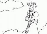 Coloring Mary Pages Poppins Printables Popular sketch template
