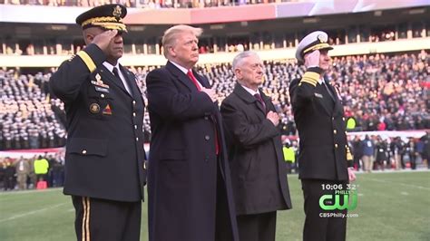 president trump attends biggest rivalry  sports  army navy game youtube