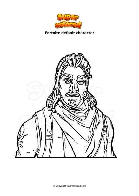 coloring page fortnite default character supercoloredcom