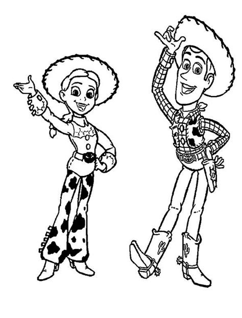 Jessie And Woody From Toy Story Coloring Page Download