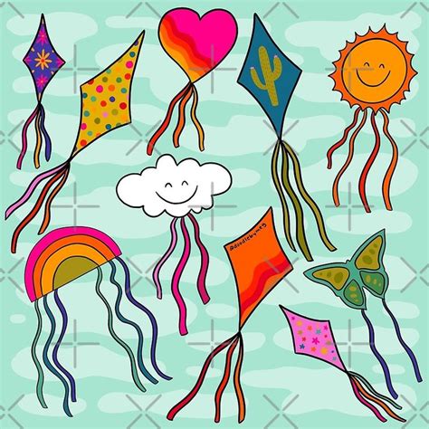 kites print  redbubble surface pattern design poster wall art kite
