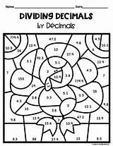 Decimals Color Thanksgiving Number Dividing sketch template
