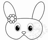 Mask Bunny Template Easter Flowers Coloring sketch template