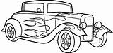 Coloring Car Old Pages Cars Classic Truck Cartoon sketch template
