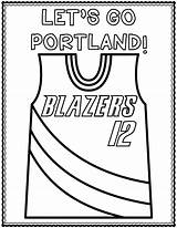 Blazers Portland Cliparts Getdrawings Getcolorings Nba sketch template