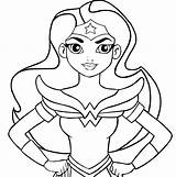 Coloring Superhero Pages Woman Wonder Female Kids sketch template