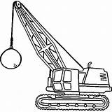 Coloring Wrecking Ball Pages Construction Crane Tractor Vehicles Equipment Heavy Work Printable Drawing Print Kids Vehicle Color Preschool Sheets Getcolorings sketch template