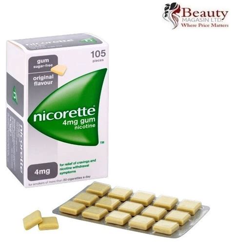 nicorette gum original flavour full strenght mg  piece