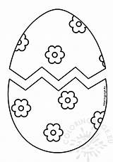 Egg Easter Broken Coloring Shell Cut Shells Painted sketch template