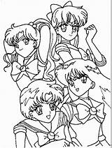 Sailor Coloring Moon Pages Color Printable Anime Kids Scouts Mercury Sheets Mars Inner Senshi Group Book Popular Manga Wallpaper Books sketch template