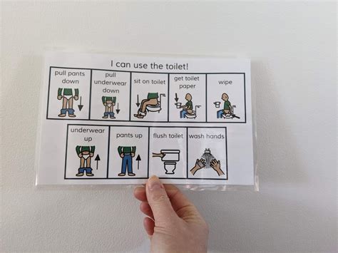 toileting visual schedule picture sequence behaviour support etsy