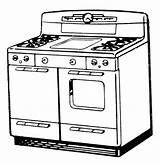 Stove Clipart Oven Stoves Vintage Clip Kitchen Drawing Cliparts Retro Coloring Cute Pages Downloads Graphics Vector Library Getdrawings Red Kitchens sketch template