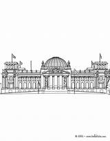 Berlin Building Reichtag Coloring Pages Reichstag Germany Famous Hellokids Print Color sketch template