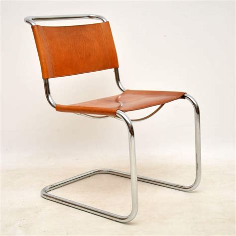 vintage italian leather dining chairs  mart stam  fasem