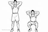 Squats Bodyweight sketch template