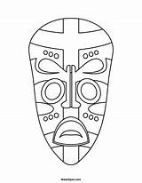 African Pages Masks Coloring Zulu Mask Template Tribal Print sketch template