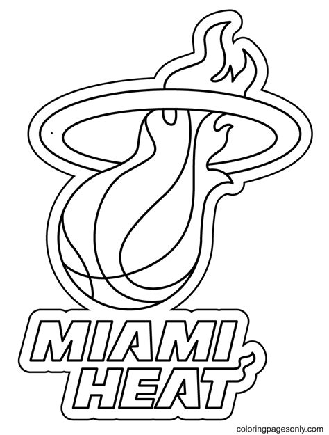 miami heat basketball coloring pages