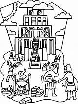 Babel Tower Coloring Pages Bible Kids Building Colouring Stories Clipart Popular Library Towers sketch template