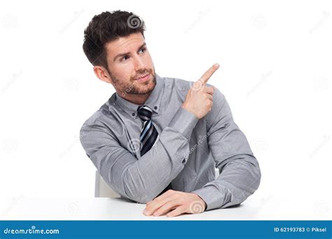 young man pointing stock image image  person background