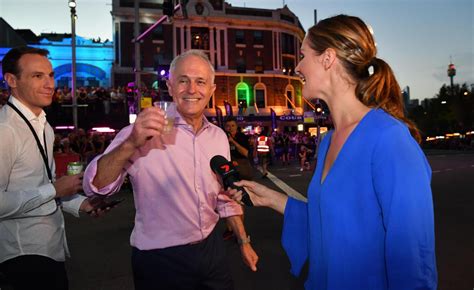 prime minister malcolm turnbull wife lucy join mardi gras festivities