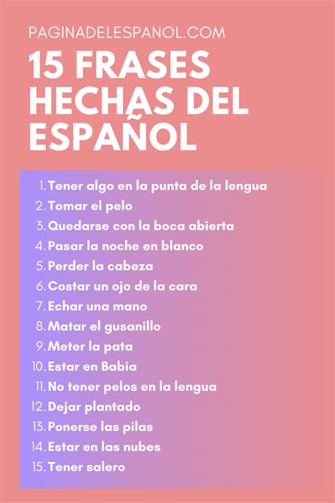 frases hechas del espanol la pagina del espanol