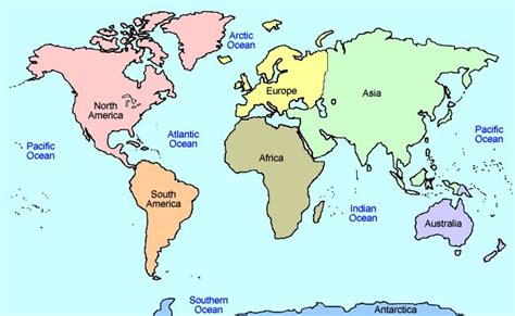 world map  continents  oceans world maps