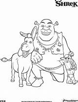 Shrek Coloring Pages Shrek3 Donkey Characters Drawing sketch template