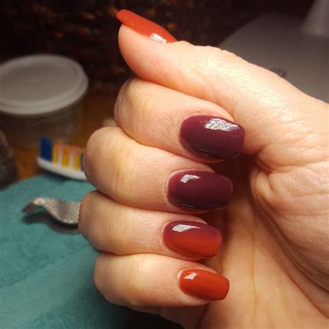 Purple And Orange Vertical Ombre For 🍁fall🍁 Purple Nails Orange