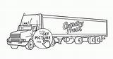Coloring Truck Semi Trailer Pages Tractor Trucks Kids Printable Dump Visit sketch template
