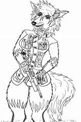 Furry Body Coloring Pages Template Lineart Husky sketch template