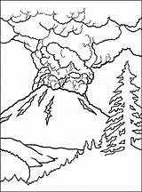 Coloring Volcano Pages Snowflake Jungle sketch template