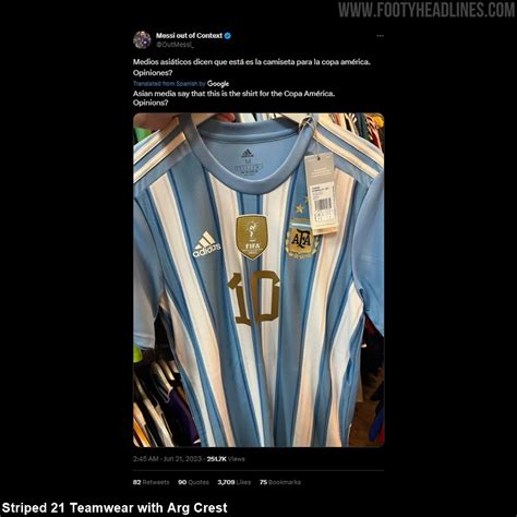 leaked argentina  home kit mix  account mistake adidas teamwear  official jersey