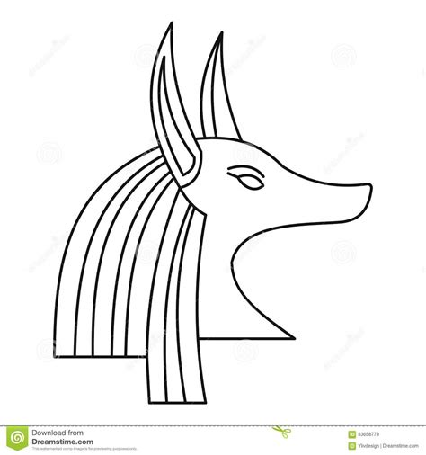 Tête D Icône égyptienne D Anubis D Un Dieu Style D