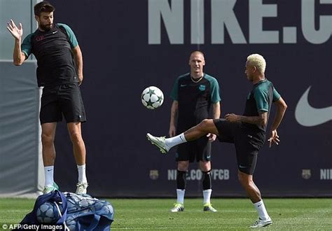 Lionel Messi Neymar And Their Blonde Hair Join Teammates To