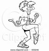 Aerobic Exercising Coloring Cat Line Illustration Toonaday Royalty Clipart Rf Poster Print 2021 sketch template