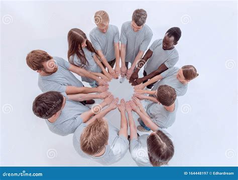 group  young people standing  open palms stock image image
