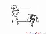 Teacher Coloring Girl Printable Sheets Colouring Sheet Pages Title sketch template