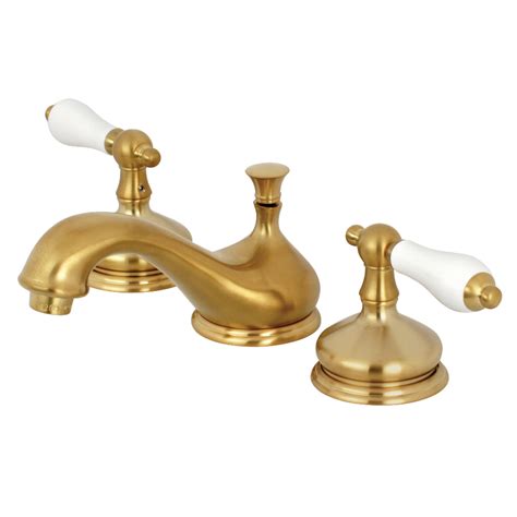 Kingston Brass Ks1167pl 8 Inch Widespread Lavatory Faucet Satin Brass