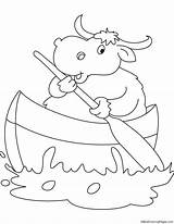 Boating Yak Coloring sketch template