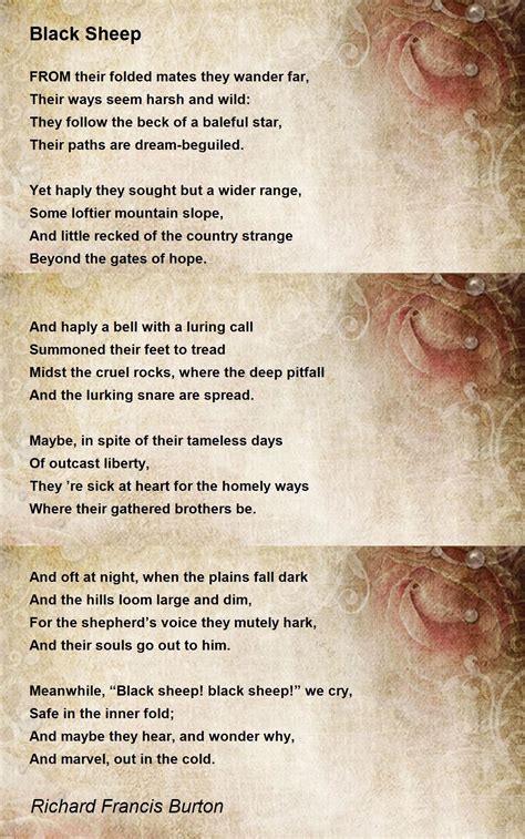 black sheep poem  richard francis burton poem hunter