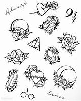 Tattoos Flash Tattoo Small Drawings Cute Designs Sketches Mini Instagram Sheet Stencils Choose Board Sept 1st Friday End Summer Dövme sketch template