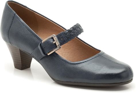 clarks womens casual clarks fearne dew leather shoes  navy extra wide