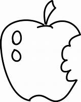 Bitten Apples Line Clipartmag Wecoloringpage sketch template