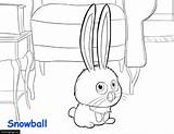 Snowball Ecoloringpage Conejo Grayscale sketch template