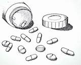Pills Drawn sketch template