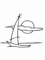 Boat Sailing Printable Sailboat Dinghy Coloring Template Pages Supercoloring sketch template