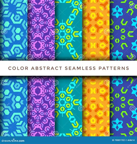 color abstract seamless pattern set stock vector illustration