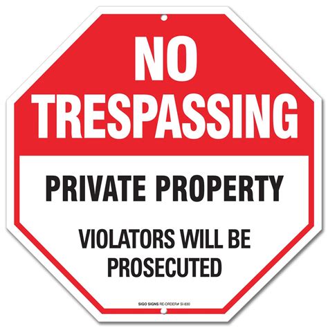 trespassing sign private property sign  trespassing violators   p ebay