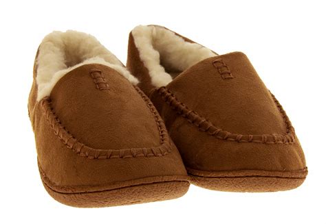 mens fluffy slippers faux fur lined faux suede outdoor sole winter slippers ebay